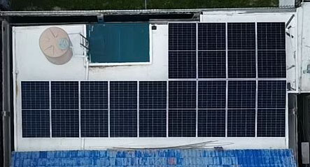 Solar panels on roof